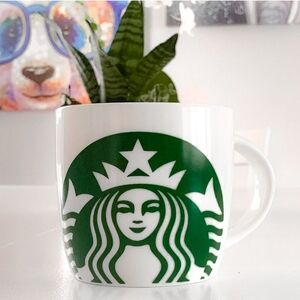 New 2017 Starbucks White 14 oz Extra Large Coffee Mug with Green Siren Design